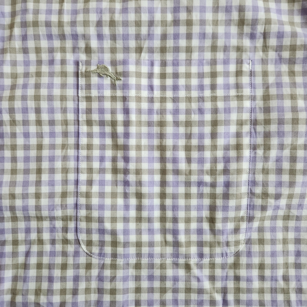 Tommy Bahama Island Zone Gingham Button Up Long Sleeve Shirt Men's 3XL Purple - Picture 5 of 9